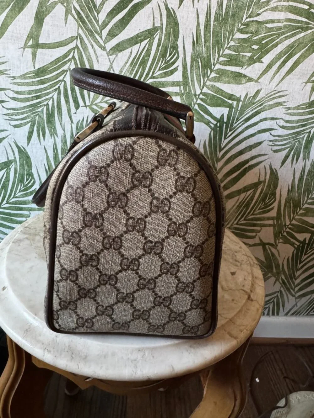 Vintage Gucci GG Monogram Web Stripe Boston Satchel - Picture 6 of 16